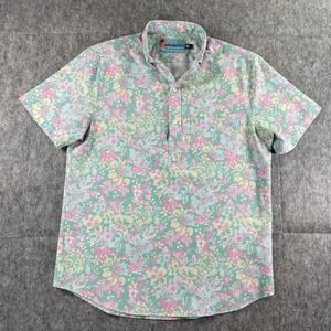 Chubbies Popover Shirt Men's Small Floral‎ Short Sleeve Stretch Golf Pastel